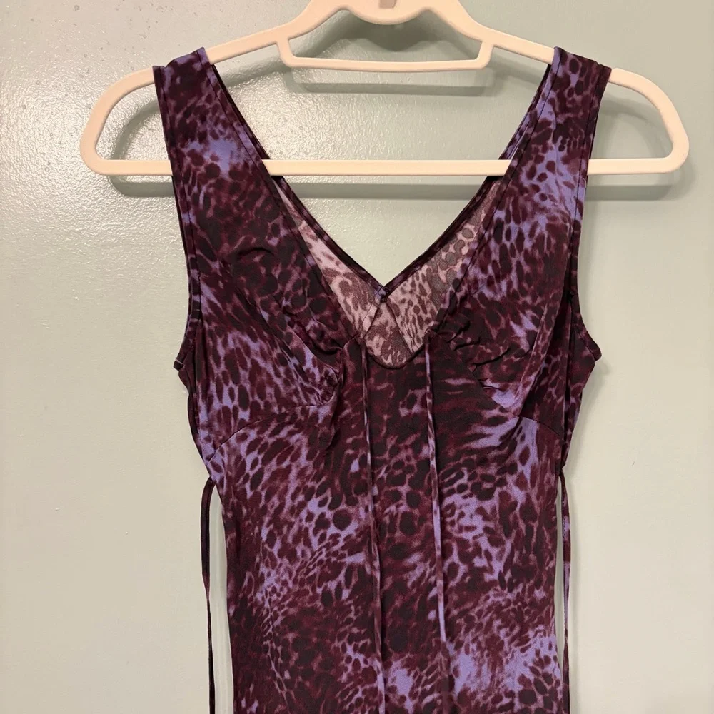 Realisation Par The Scarlet Purple Leopard Silk Midi Dress - Picture 5 of 6